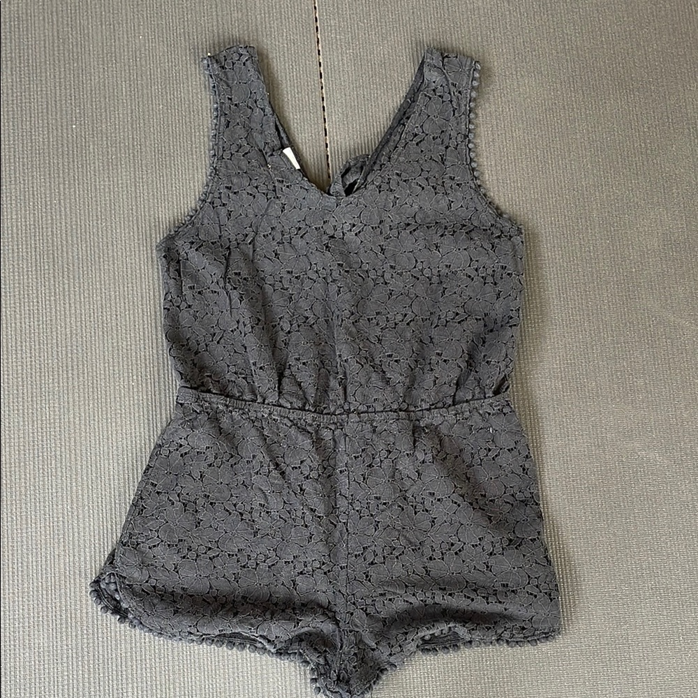 Black Lace Sleeveless swim Romper